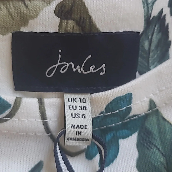 Joules Riviera Striped and Floral Printed Shift Dress - Size 6 - Picture 8 of 11
